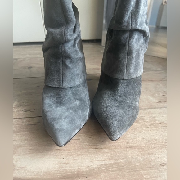 Suede Boots with Sleeve Grey Suede - Picture 4 of 10